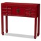 Baxton Studio Red Finished Wood Bronze Finished Accents 6-Drawer Console Table 147-8191 - alternate 1